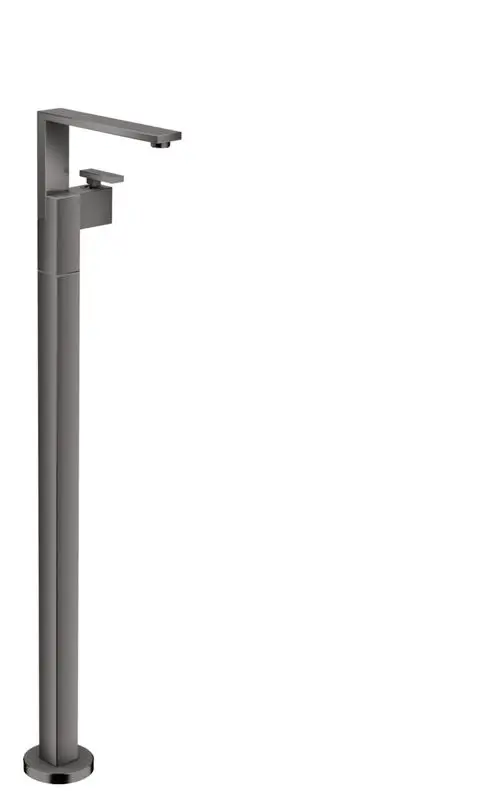 Bodenstehender Waschtischmischer in glänzendem Schwarz aus Chrom. Einhebelbedienung und Push-Open Ablaufgarnitur. Produkt von AXOR im modernen Design.